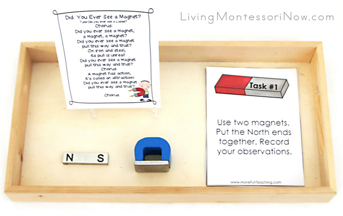 Tray with Magnet Song and Magnet Task Cards