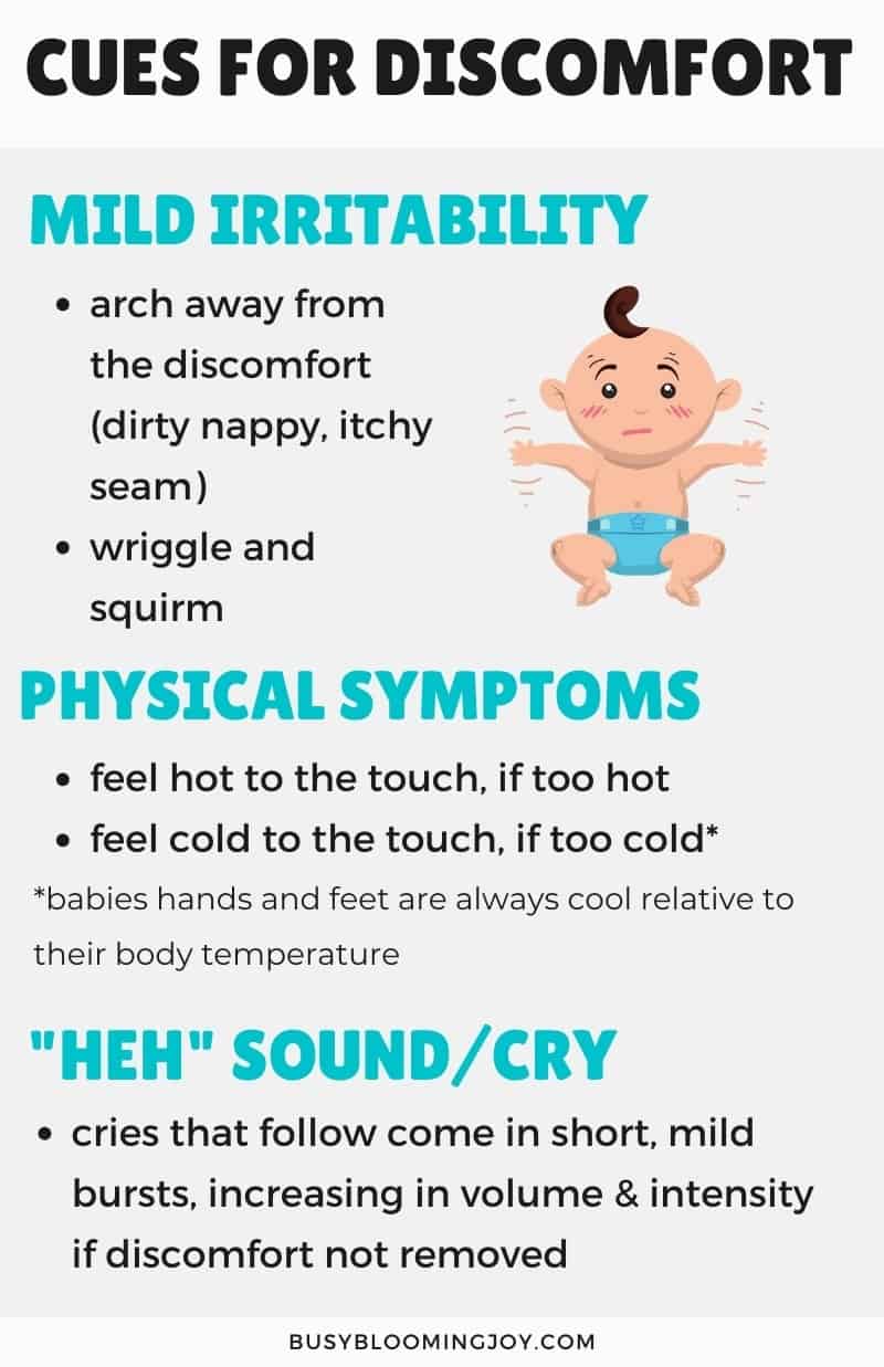 cues for discomfort and irritability in your newborn baby