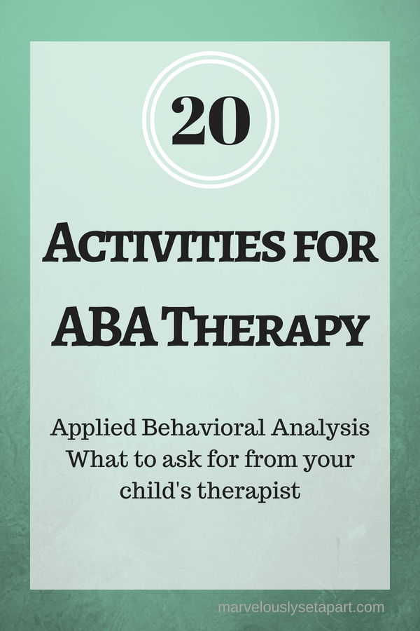 activities for ABA therapy