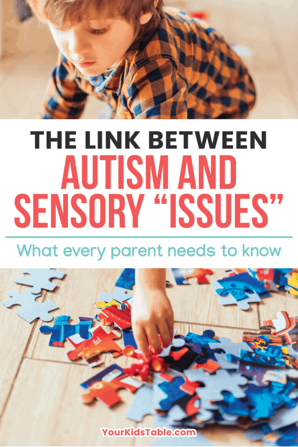 As a pediatric OT, I'm always surprised at how many parents of kids with Autism (ASD) haven't been told about the big link to sensory processing. Read on to learn about this important connection... #sensoryautismsymptoms #sensoryautism