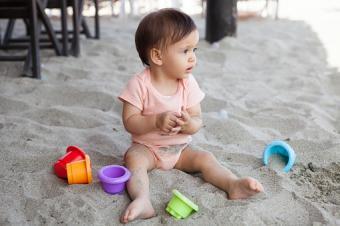Baby in sand