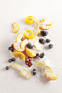 frozen fruit to use in an ice play sensory bin