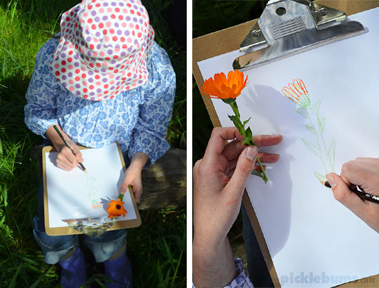 Ideas and Activities for outside play - take art outside