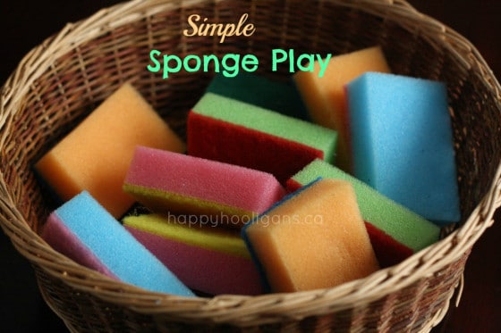 coloured sponges in a basket 